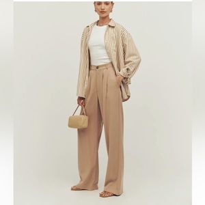 Reformation mason pant in khaki/light brown